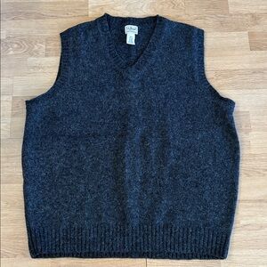 Men’s L.L.Bean 100% Shetland Wool Vest Gray Size XL
